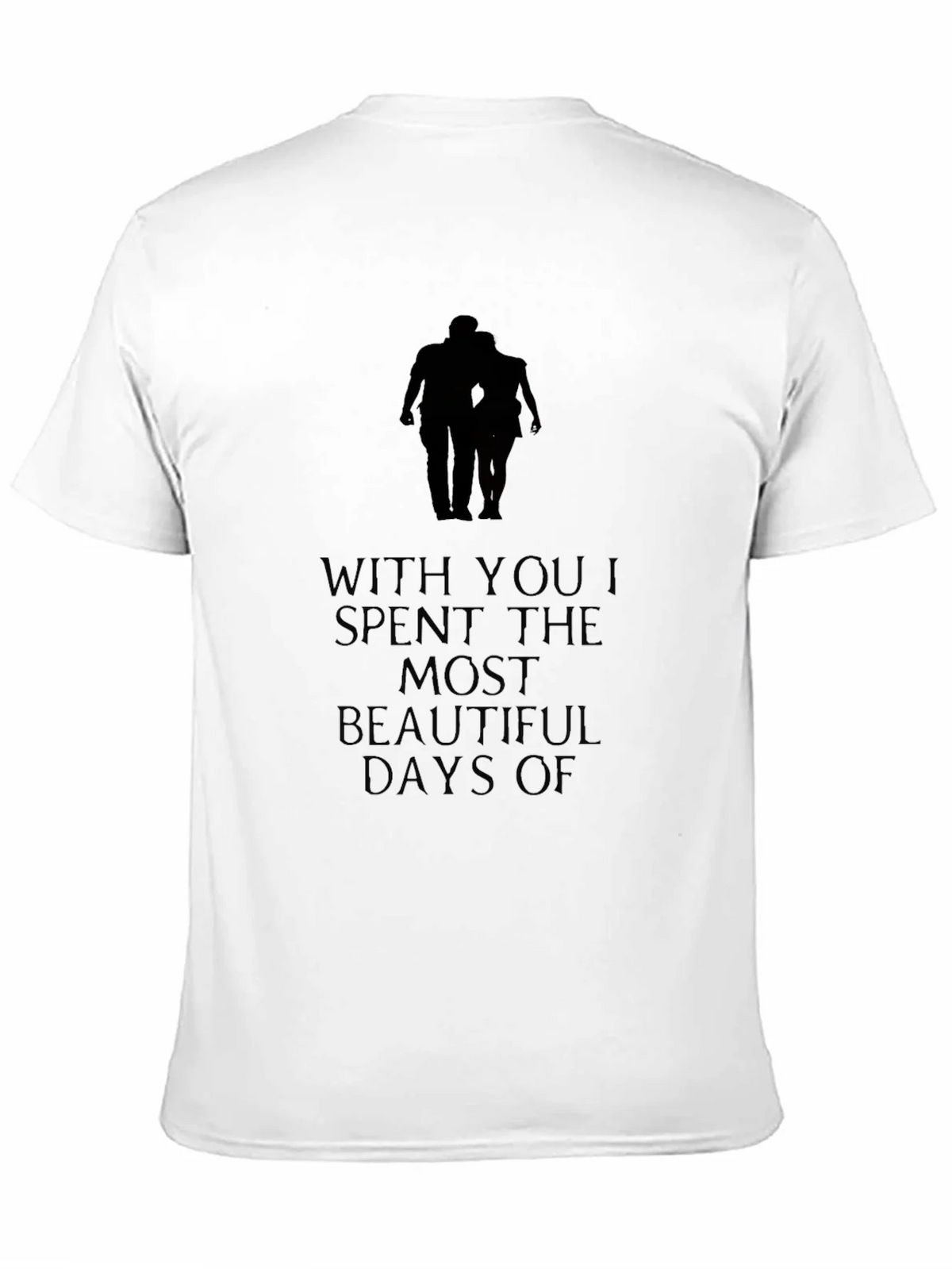 Romantic Couple Silhouette Graphic Tee - Black product image 2