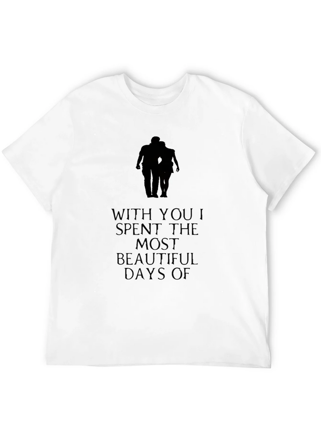 Romantic Couple Silhouette Graphic Tee - Black product image 3