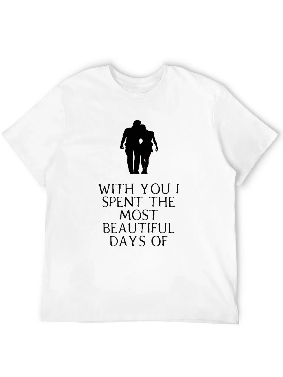 Romantic Couple Silhouette Graphic Tee - Black product image 3