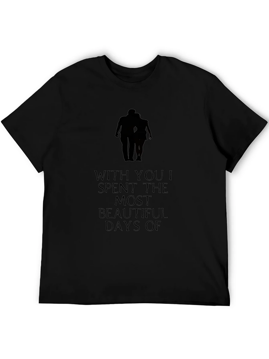 Romantic Couple Silhouette Graphic Tee - Black product image 8