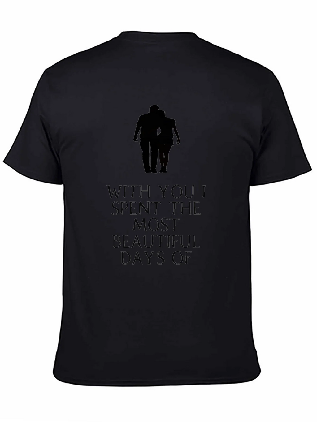 Romantic Couple Silhouette Graphic Tee - Black product image 7