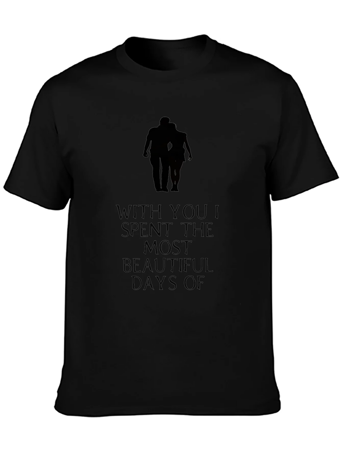 Romantic Couple Silhouette Graphic Tee - Black product image 6