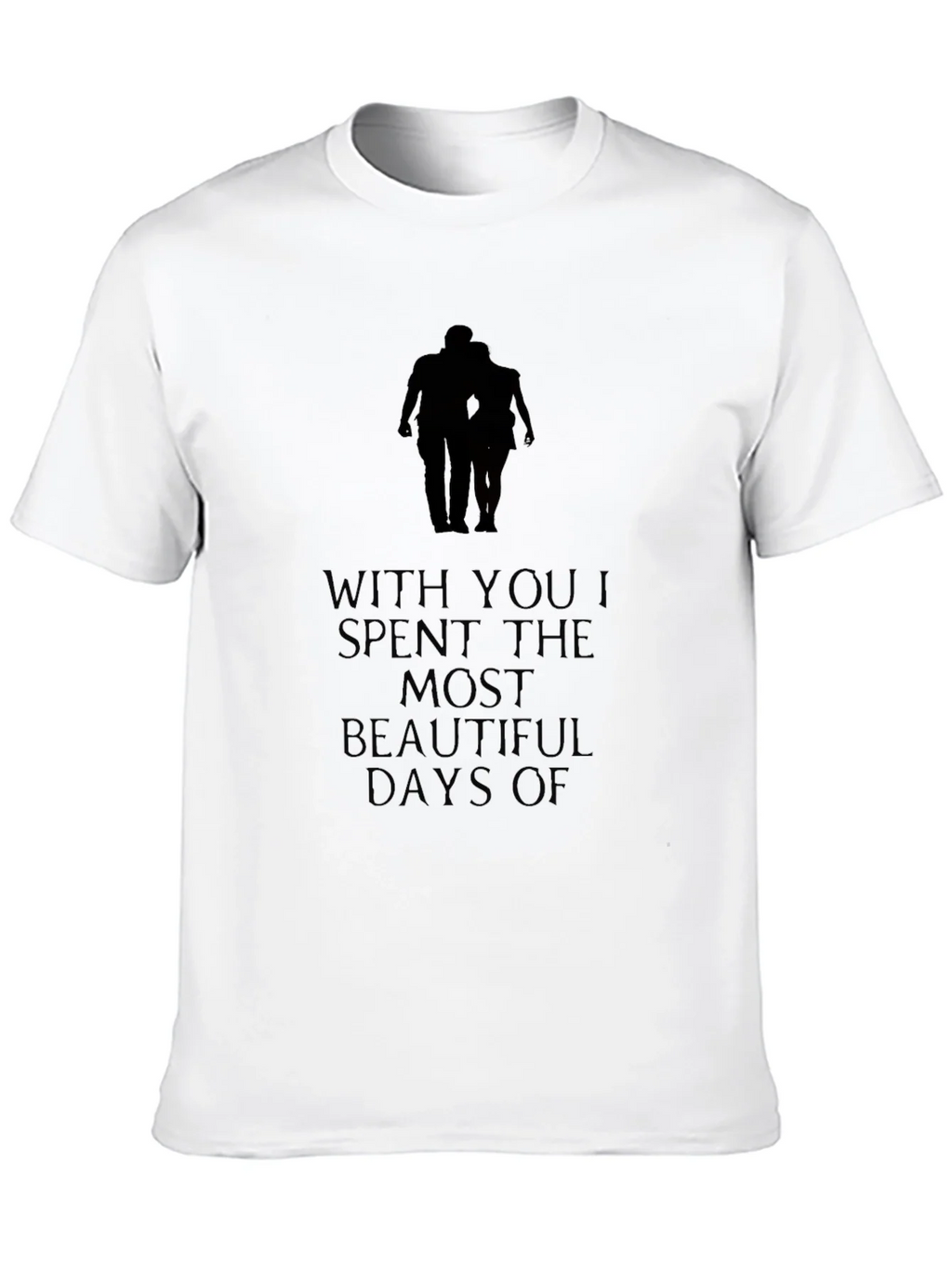Romantic Couple Silhouette Graphic Tee - Black product image 12
