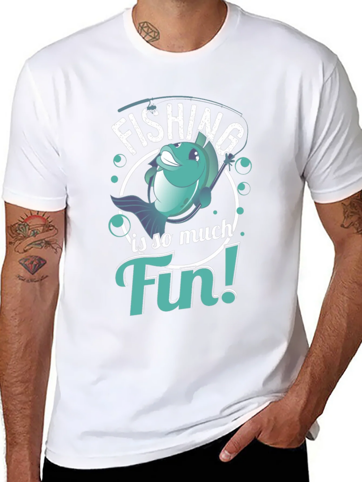 Fishing is so much Fin! T-Shirt product image 10