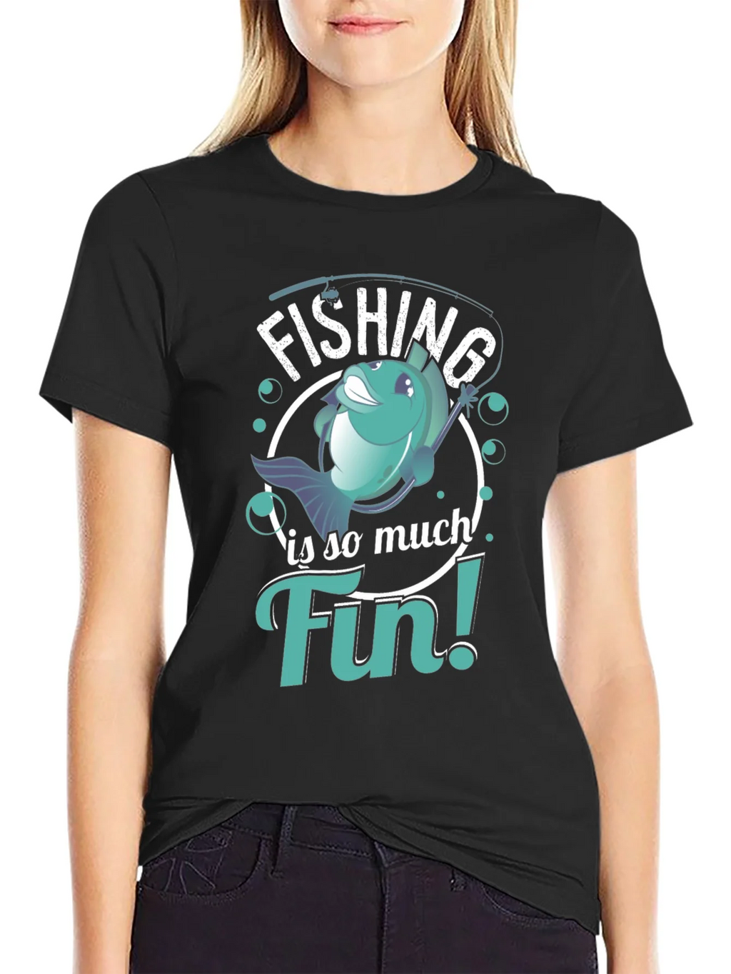 Fishing is so much Fin! T-Shirt product image 5