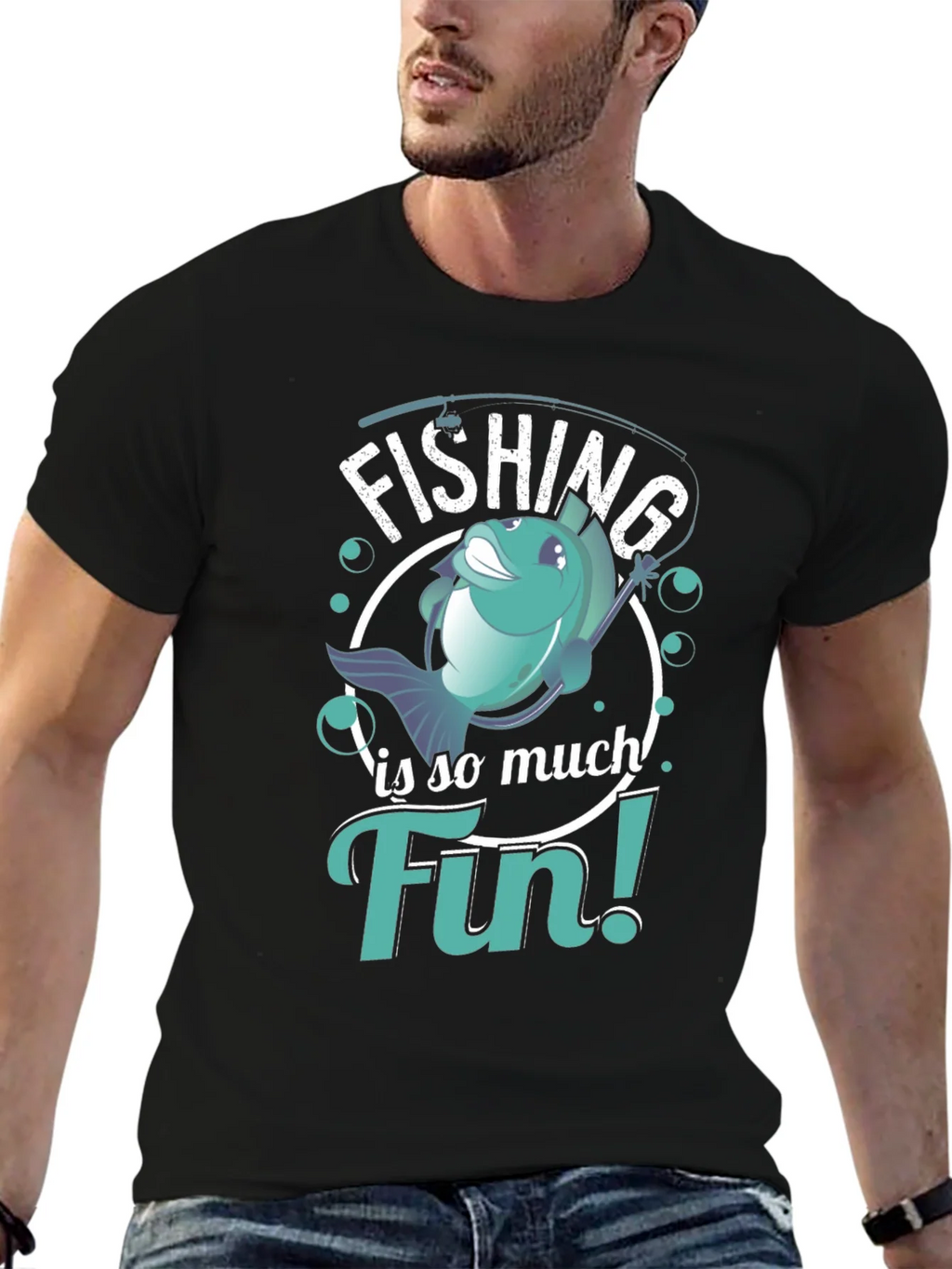 Fishing is so much Fin! T-Shirt product image 9