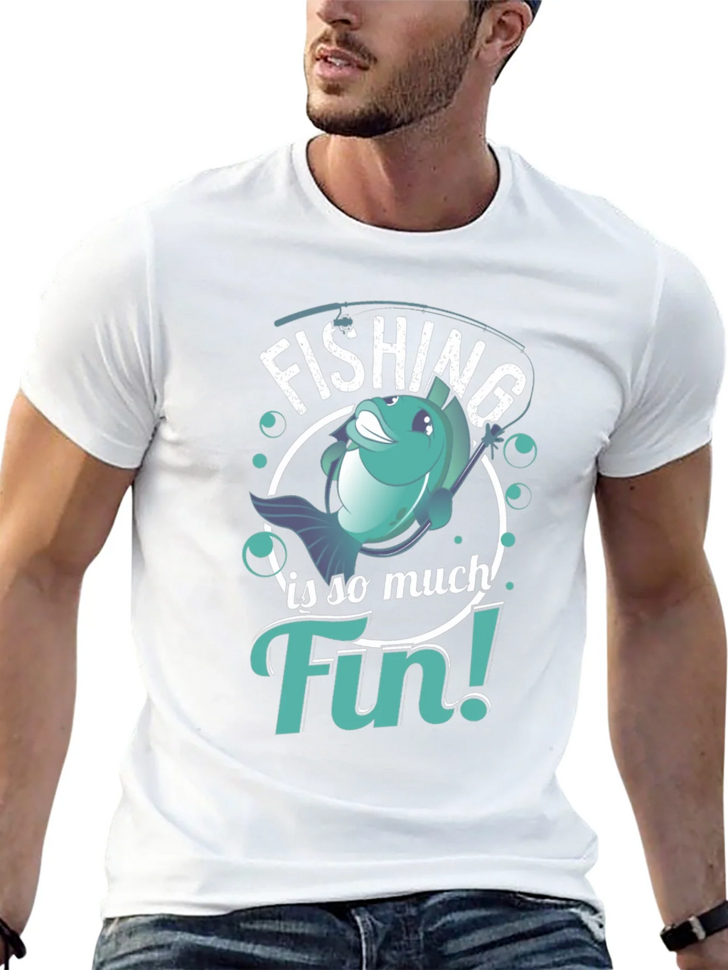 Fishing is so much Fin! T-Shirt product image 4