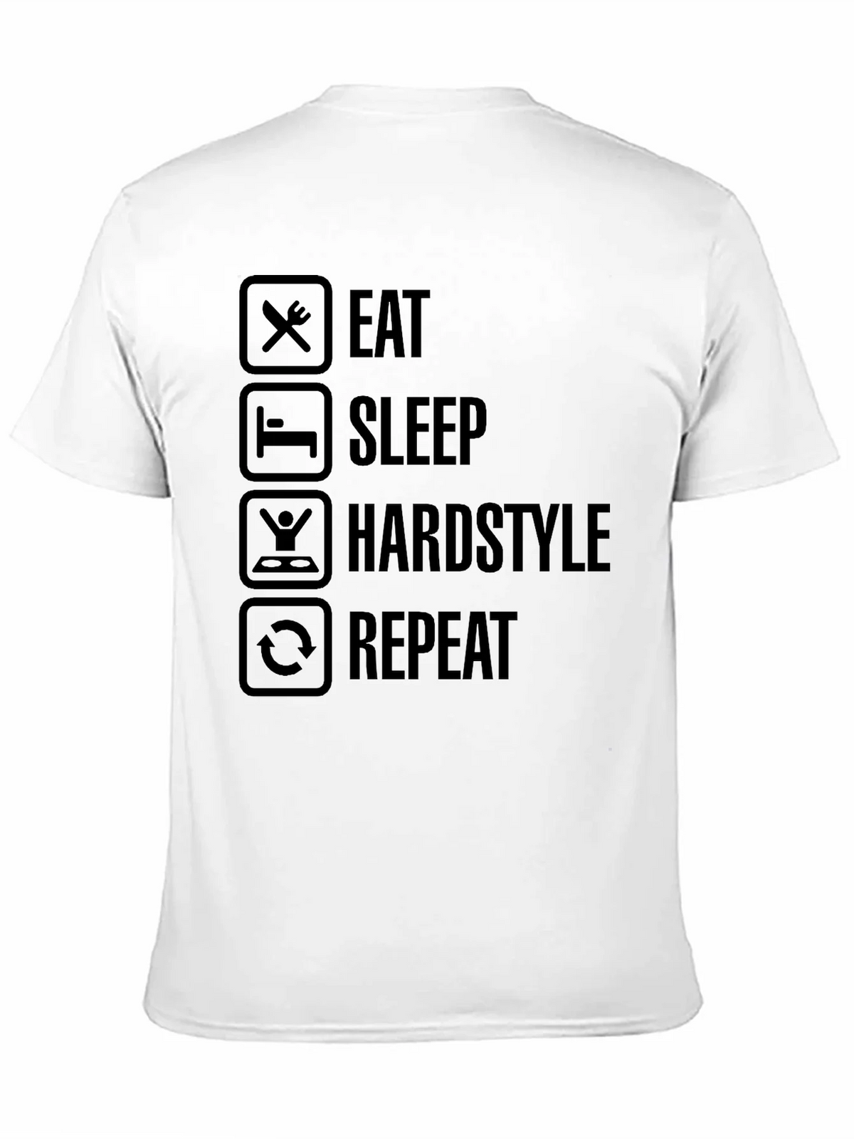 Eat Sleep Hardstyle Repeat Black Graphic Tee product image 2