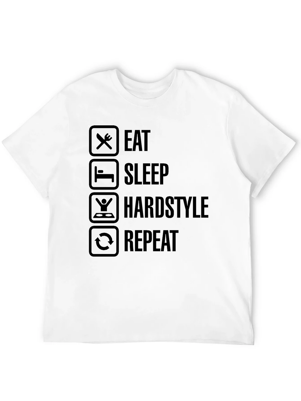 Eat Sleep Hardstyle Repeat Black Graphic Tee product image 3