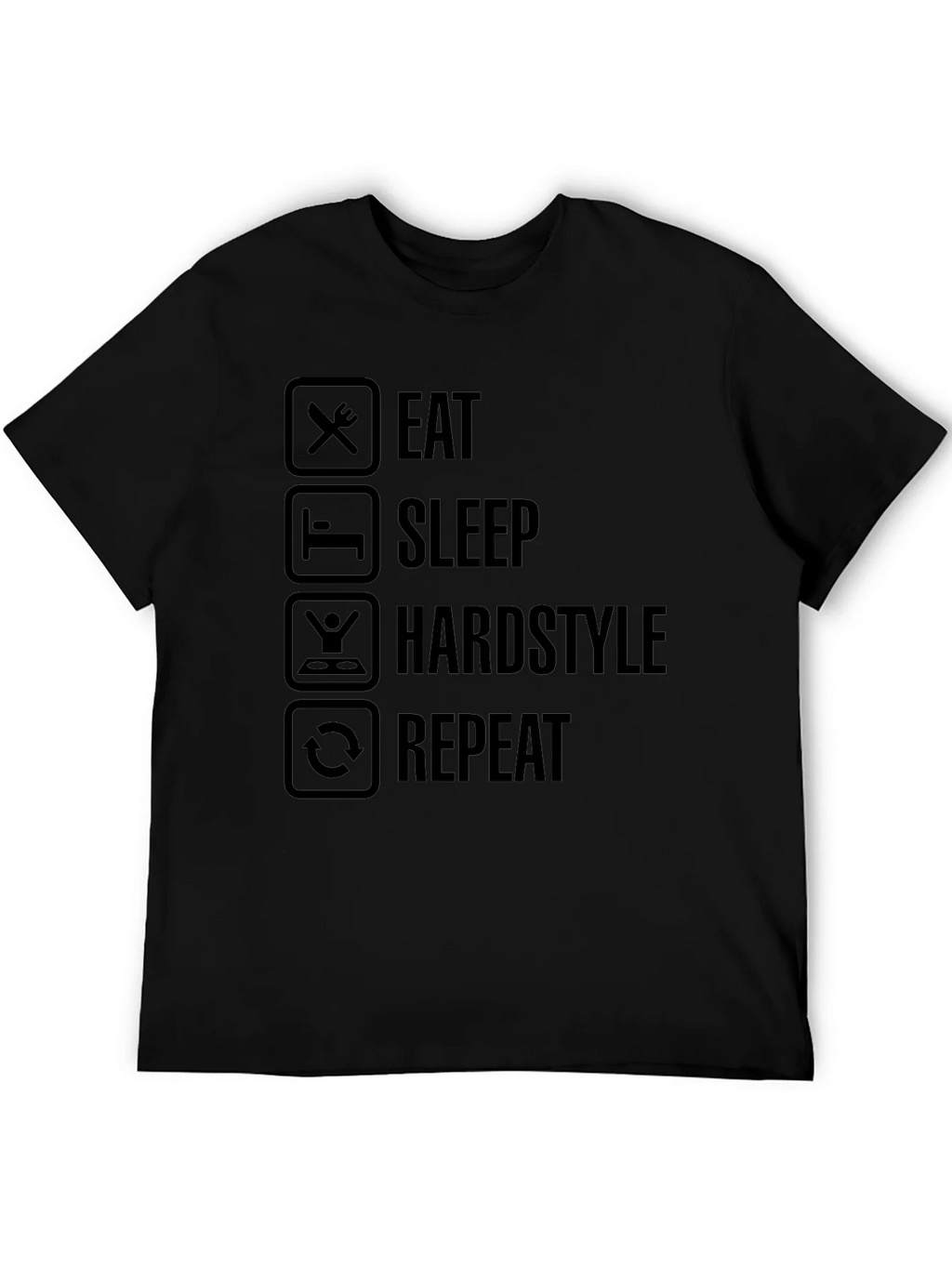 Eat Sleep Hardstyle Repeat Black Graphic Tee product image 8