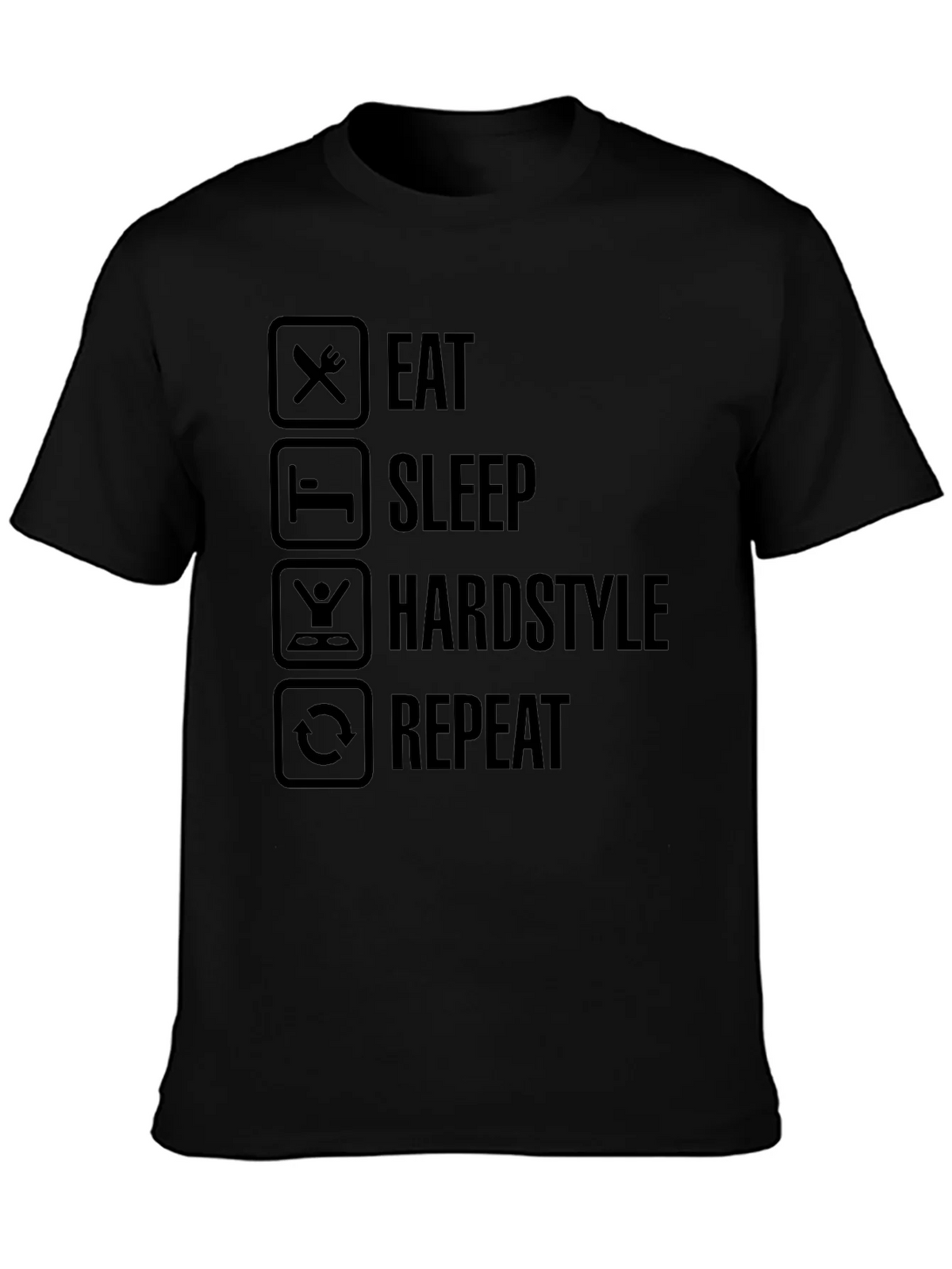 Eat Sleep Hardstyle Repeat Black Graphic Tee product image 6