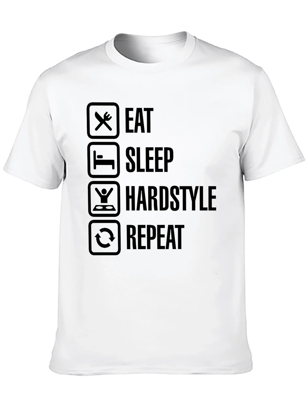 Eat Sleep Hardstyle Repeat Black Graphic Tee product image 12