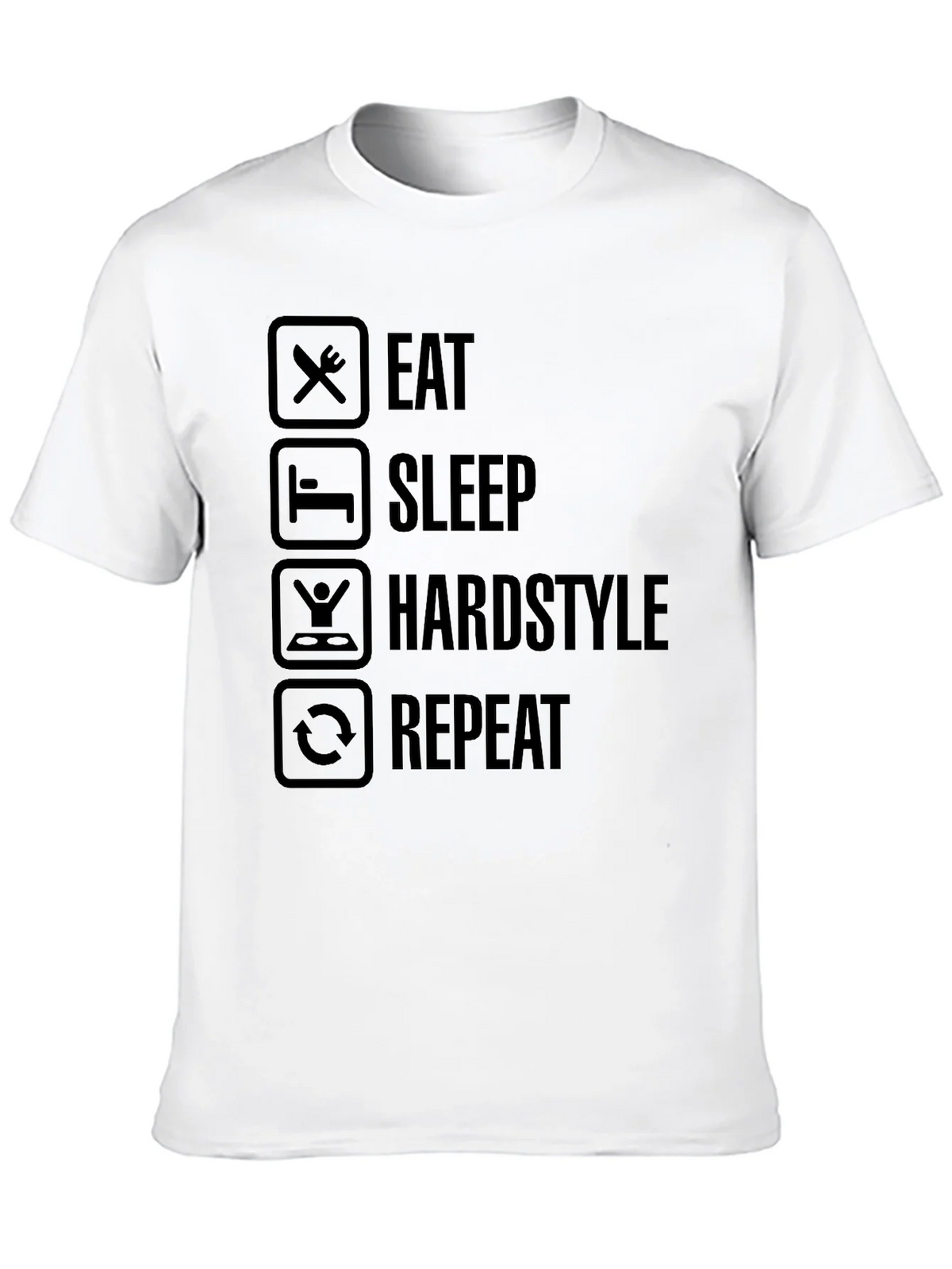 Eat Sleep Hardstyle Repeat Black Graphic Tee product image 12