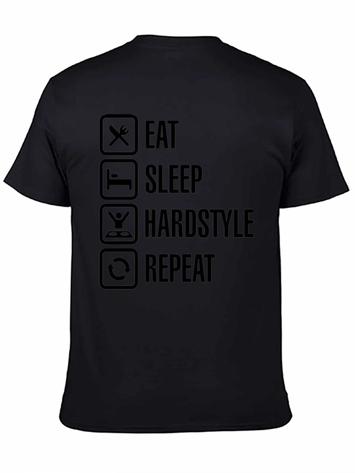 Eat Sleep Hardstyle Repeat Black Graphic Tee product image 7