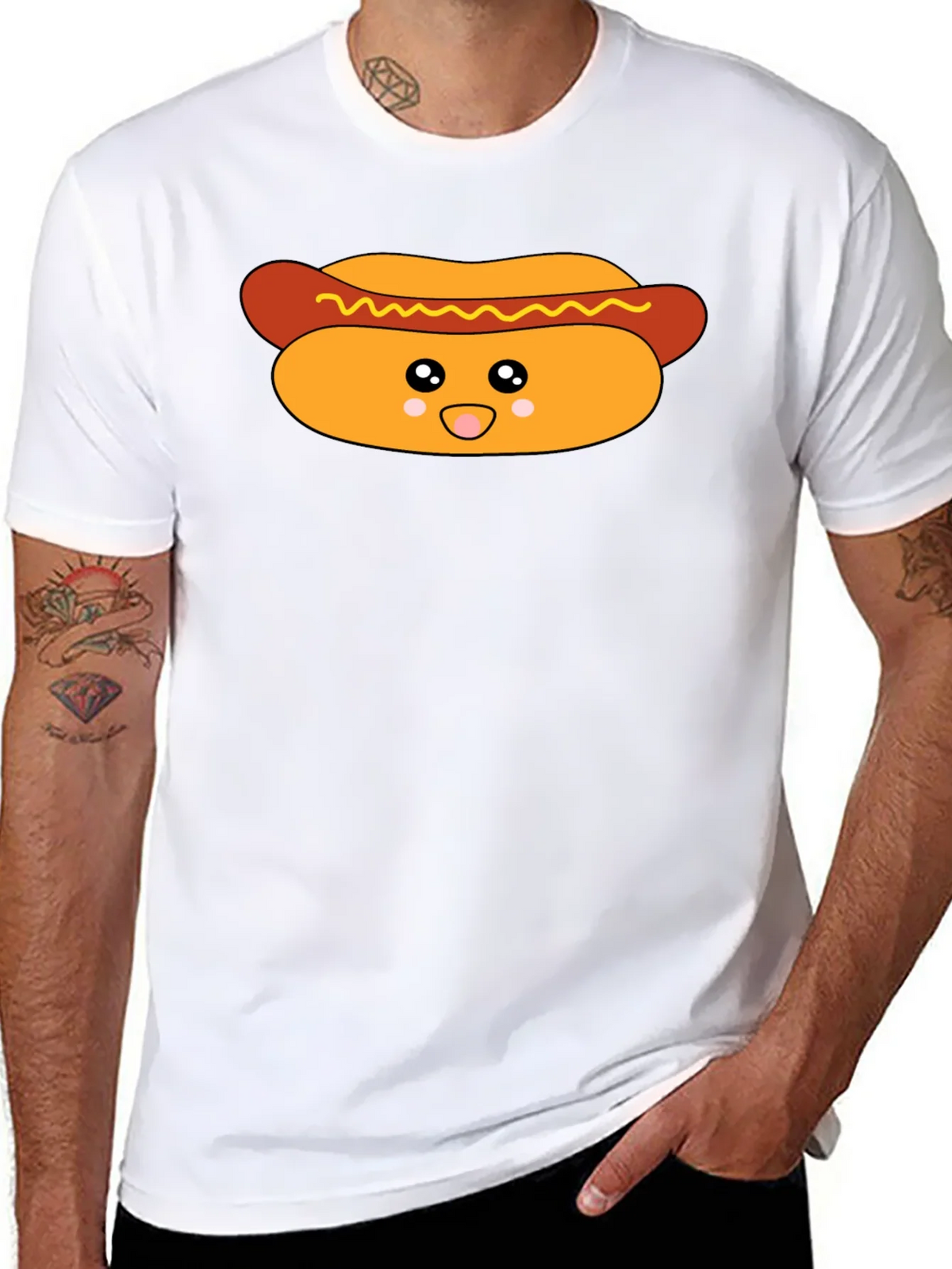 Cute Hot Dog Graphic T-Shirt - Black product image 10