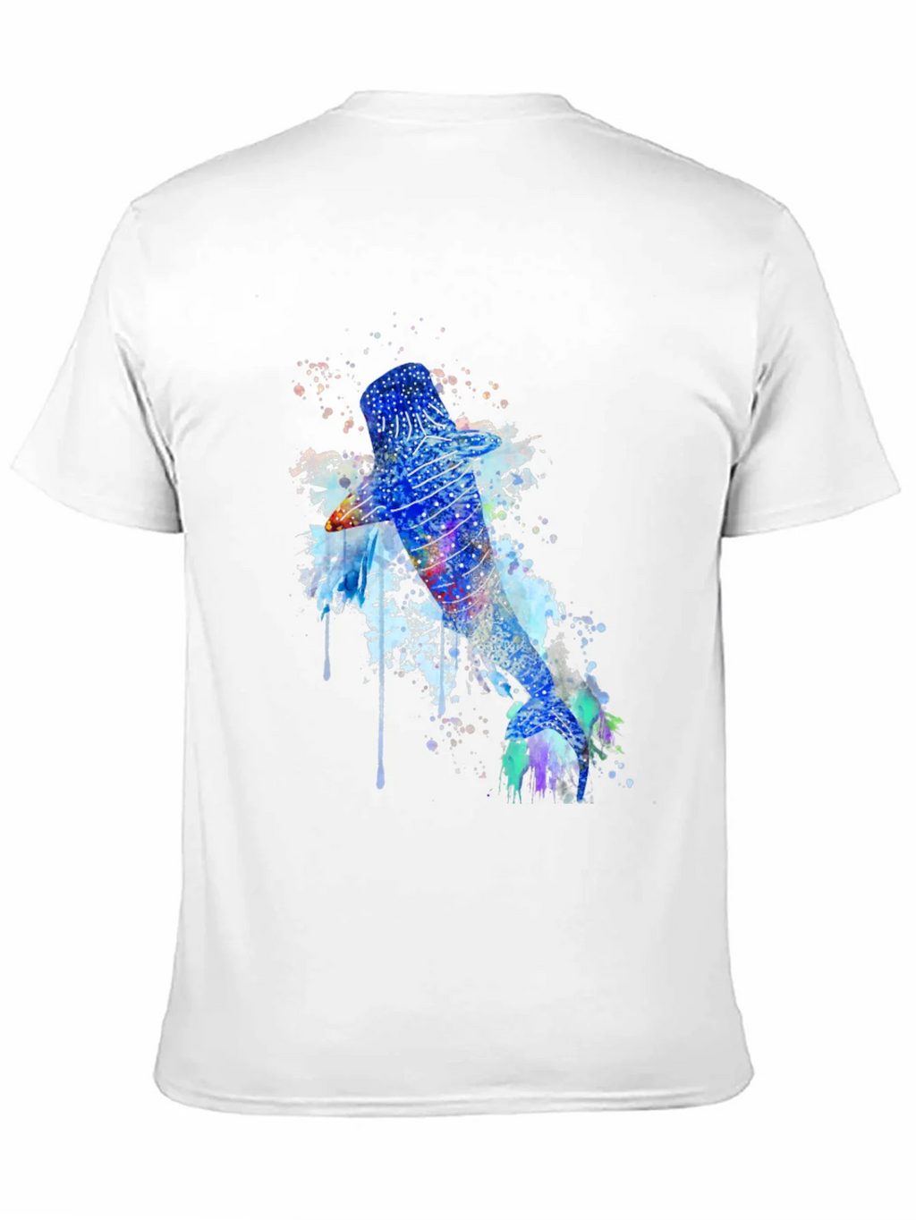 Watercolor Whale Shark Graphic Tee - Mens Black T-Shirt product image 2