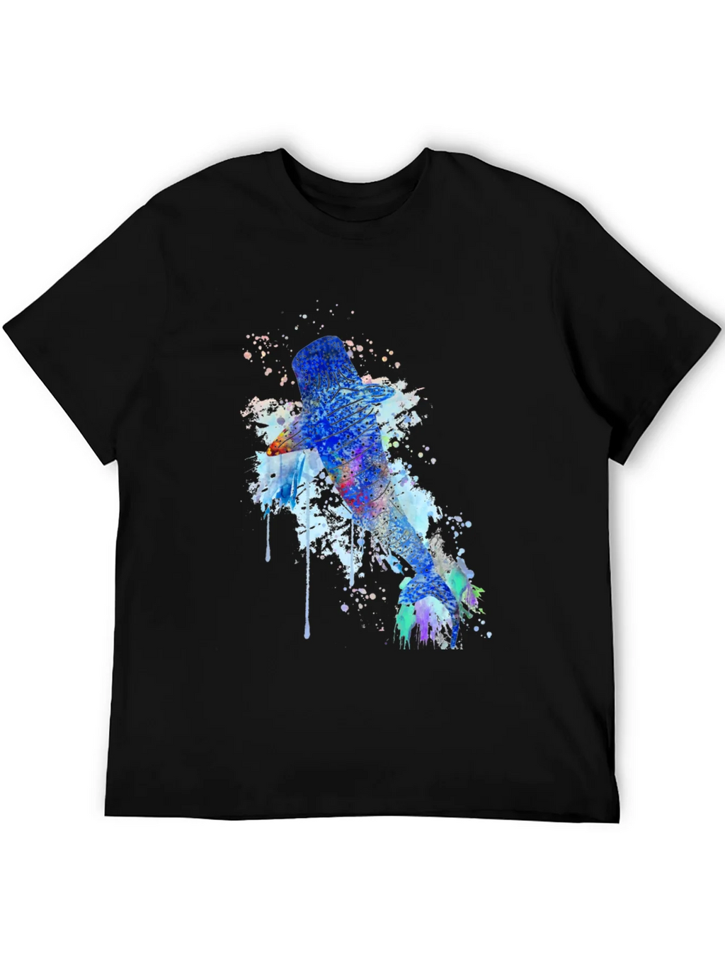 Watercolor Whale Shark Graphic Tee - Mens Black T-Shirt product image 8
