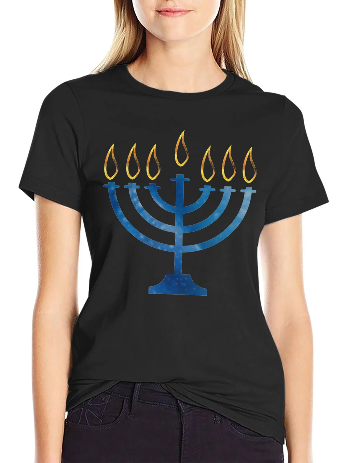 Hanukkah Menorah Graphic Tee product image 5