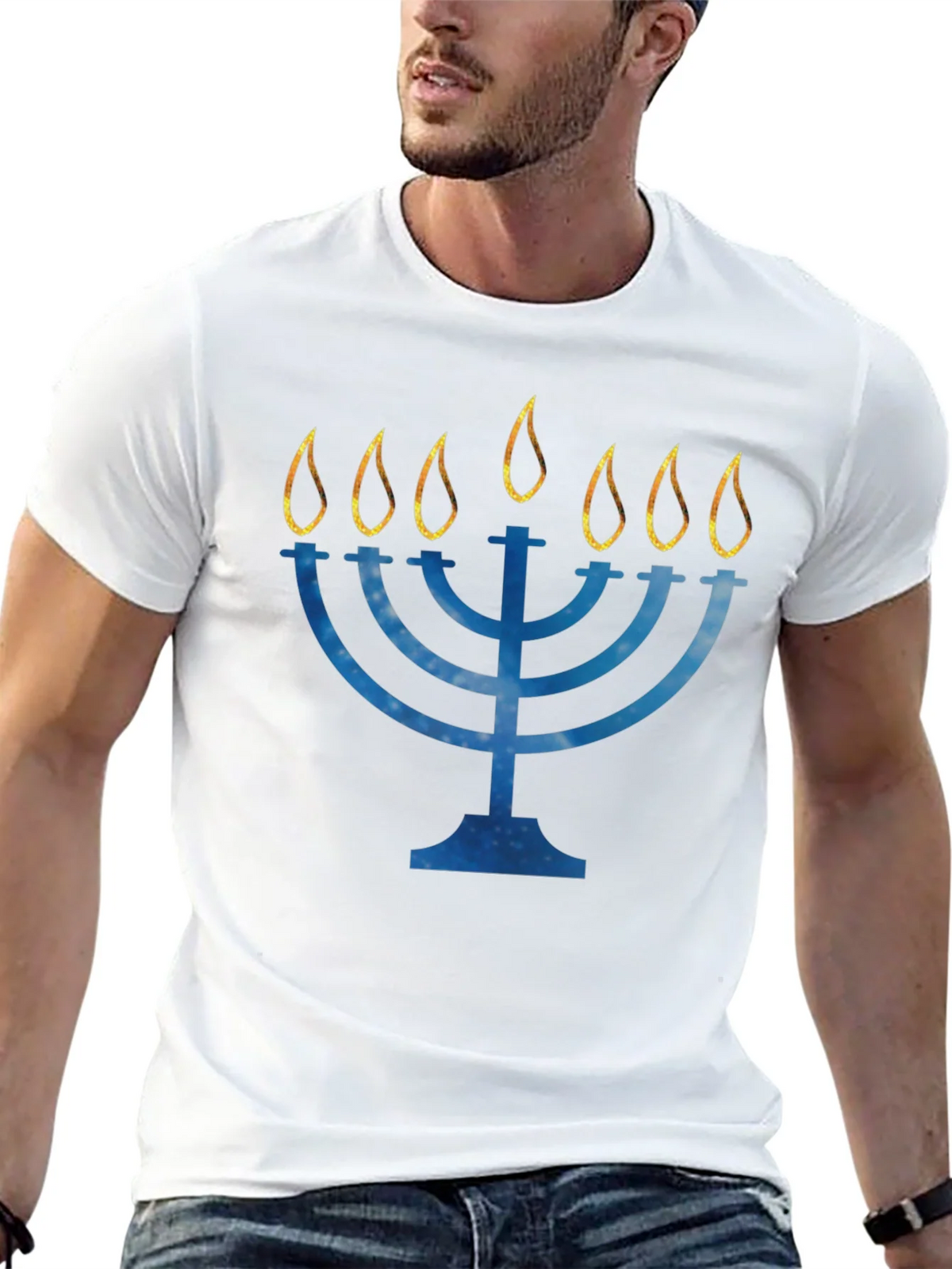 Hanukkah Menorah Graphic Tee product image 4