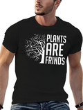 Plants Are Friends Graphic Tee - Black Cotton Casual product image 1