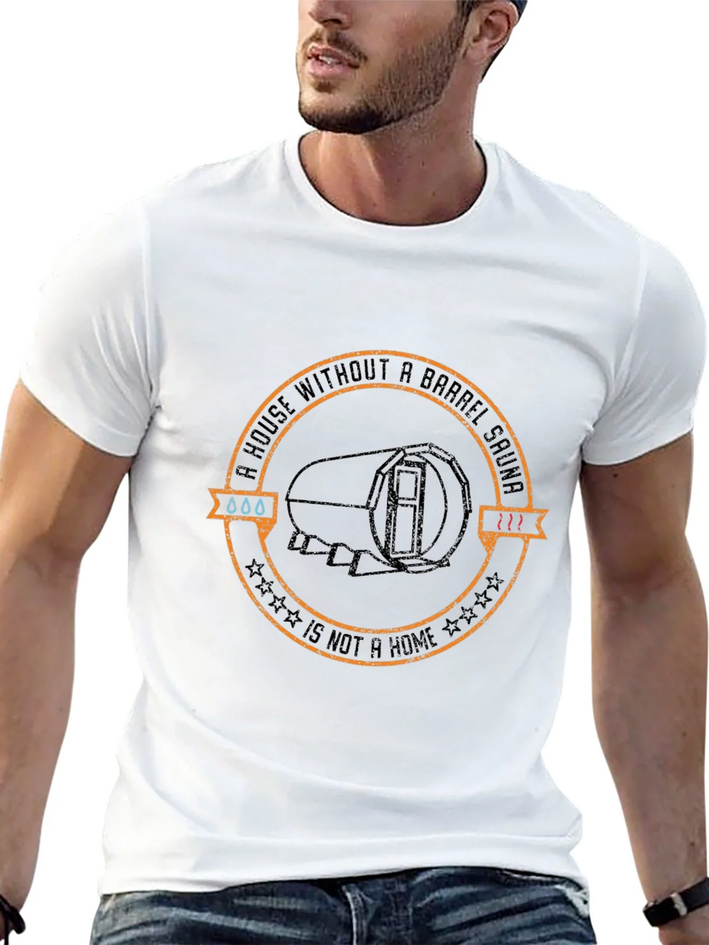 Barrel Sauna T-Shirt: A House Without One is Not a Home product image 4