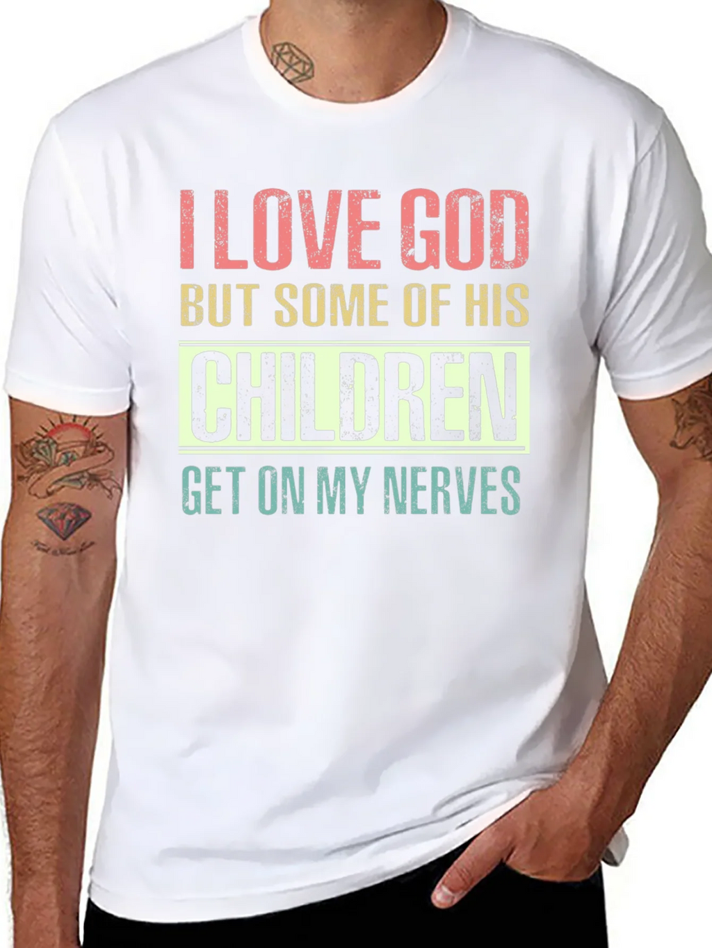 I Love God Humor Graphic T-Shirt product image 10