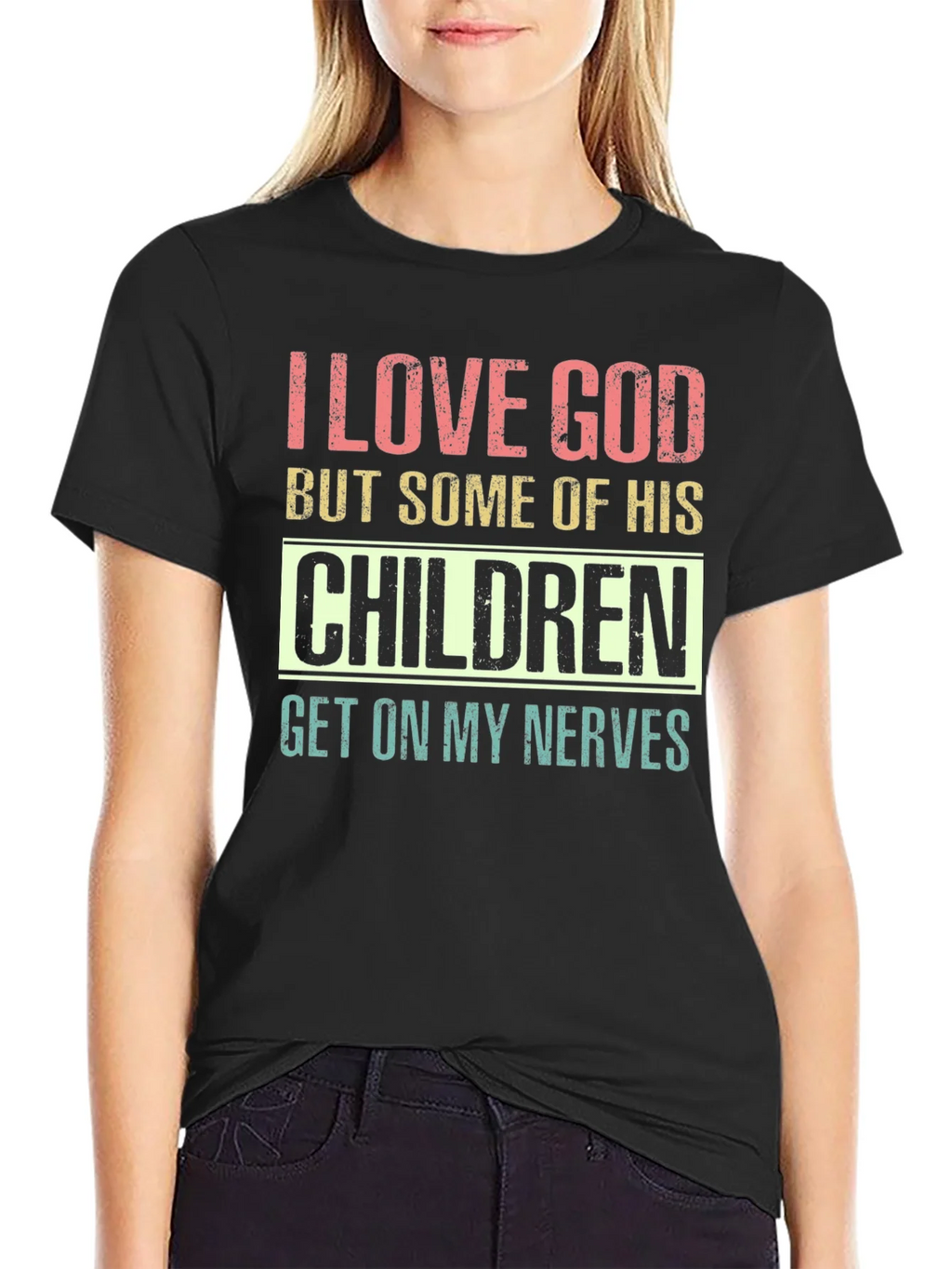 I Love God Humor Graphic T-Shirt product image 5
