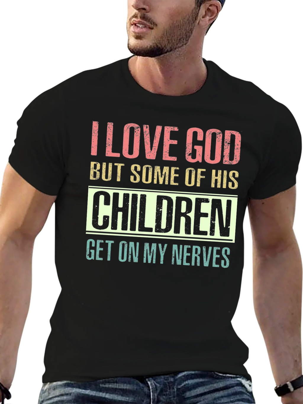 I Love God Humor Graphic T-Shirt product image 9