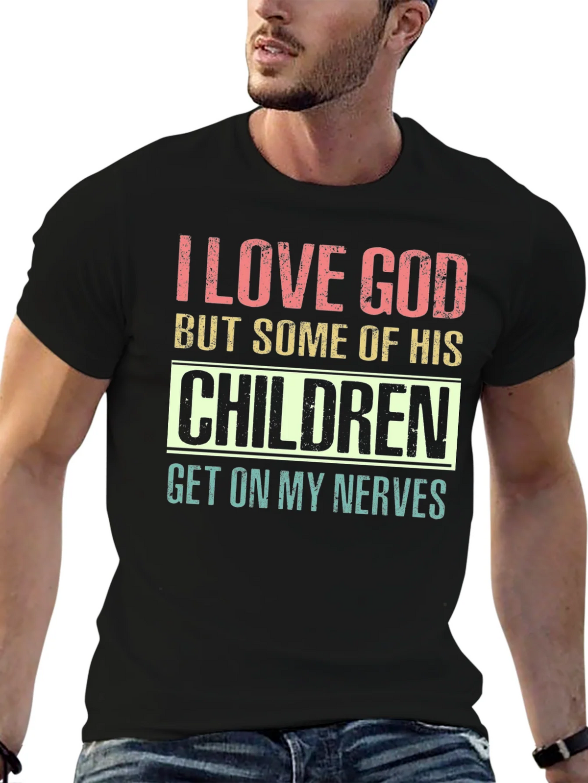 I Love God Humor Graphic T-Shirt product image 9