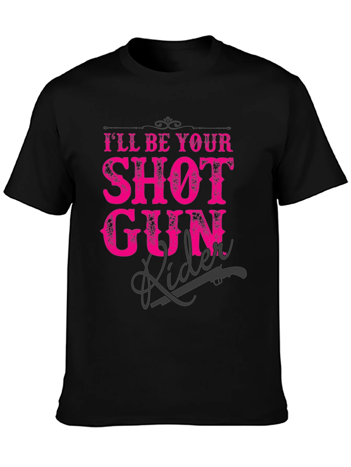Shotgun Rider Graphic T-Shirt - Black Crew Neck Tee product image 4