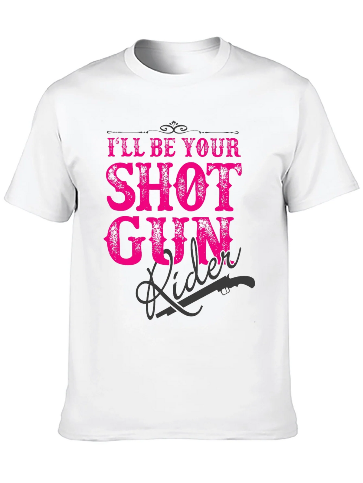 Shotgun Rider Graphic T-Shirt - Black Crew Neck Tee product image 7