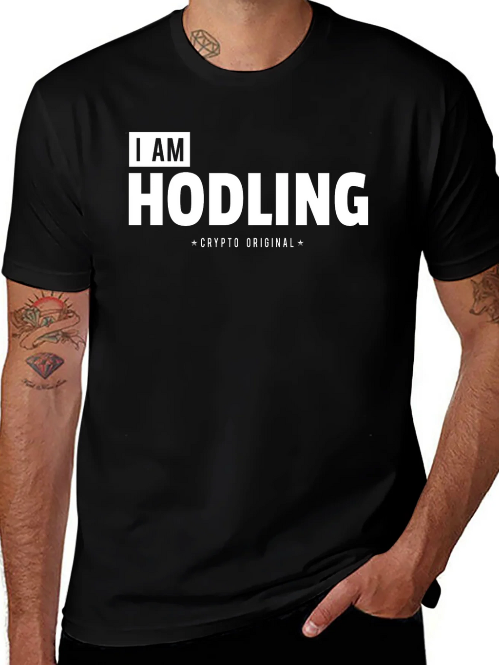 I AM HODLING Crypto Original Black T-Shirt product image 1