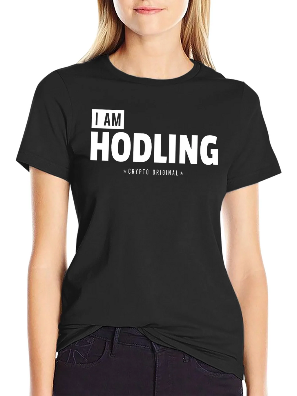 I AM HODLING Crypto Original Black T-Shirt product image 5