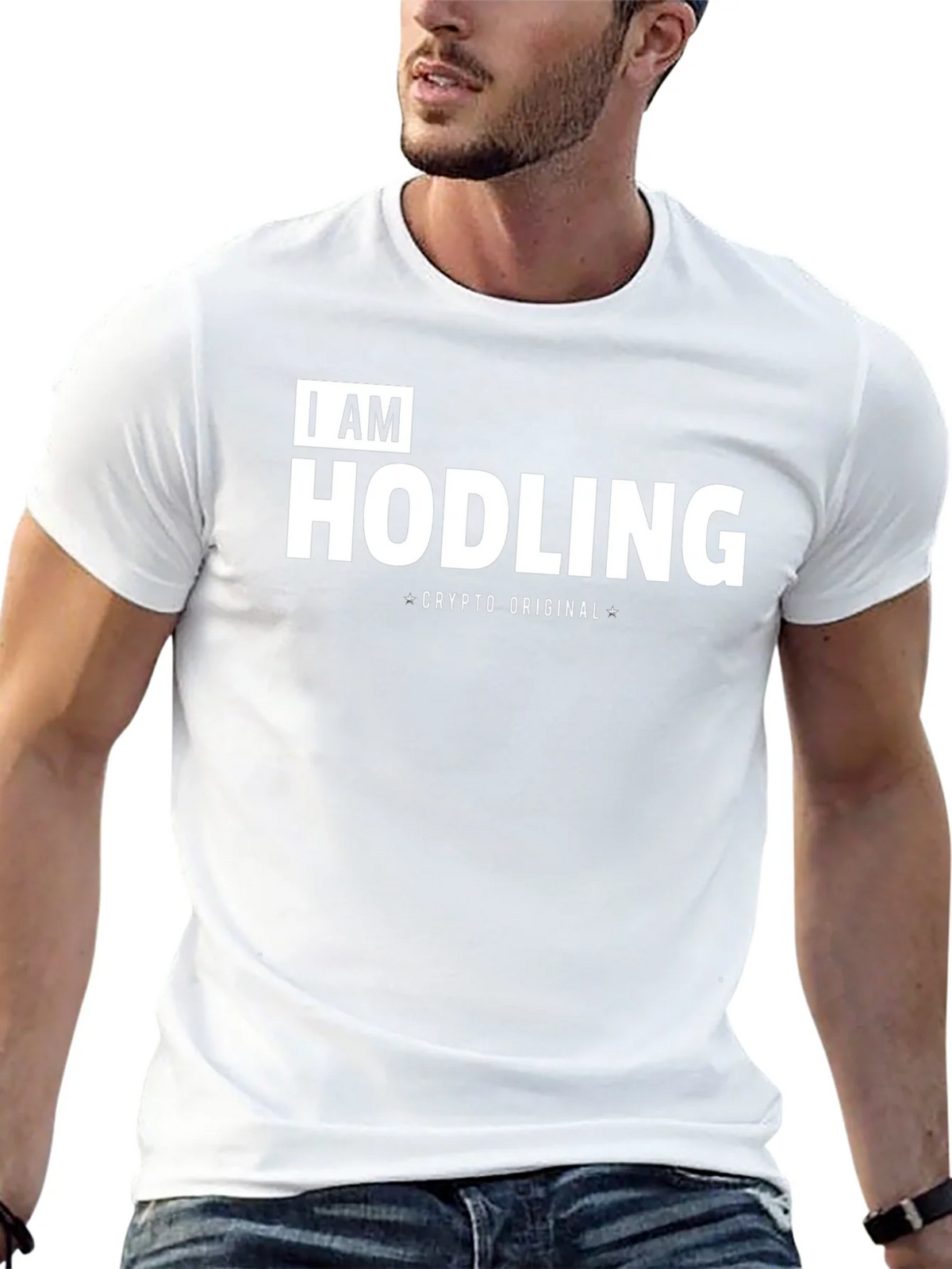 I AM HODLING Crypto Original Black T-Shirt product image 4