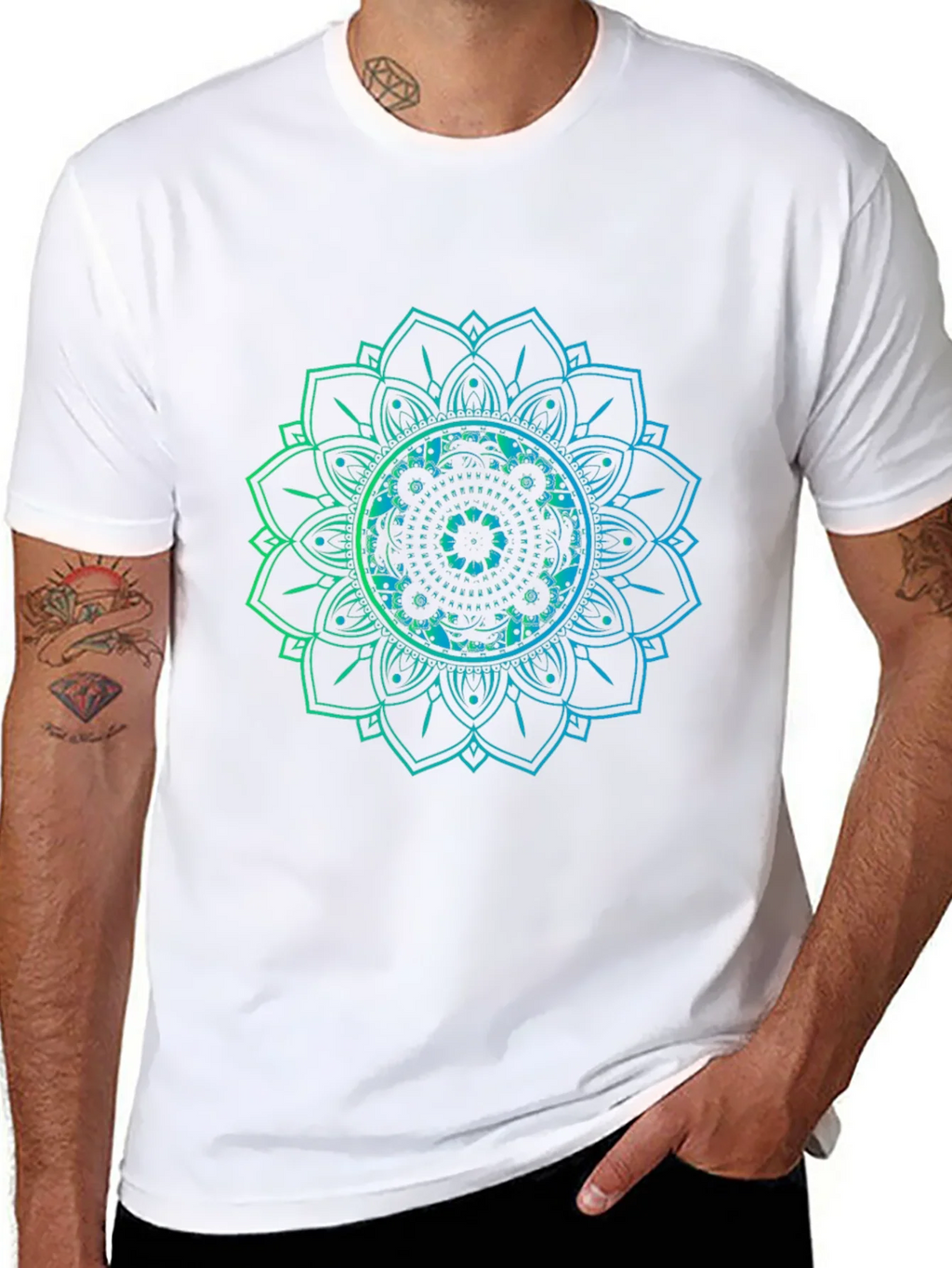 Mandala Graphic Print Black T-Shirt product image 10