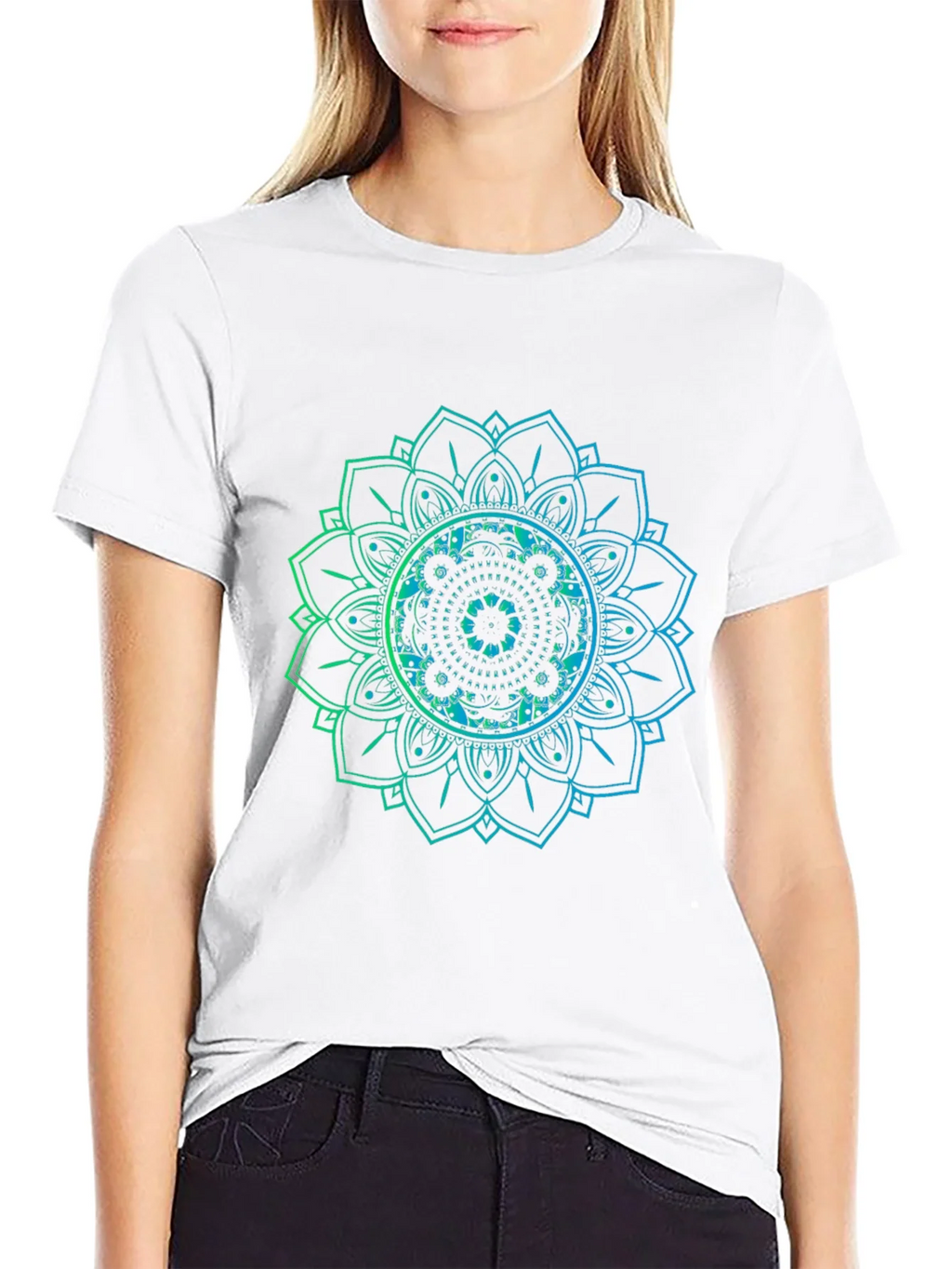 Mandala Graphic Print Black T-Shirt product image 11