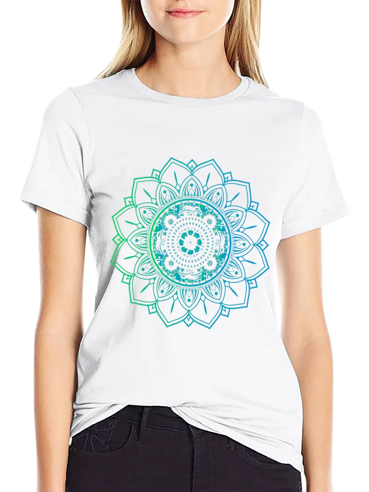 Mandala Graphic Print Black T-Shirt product image 11