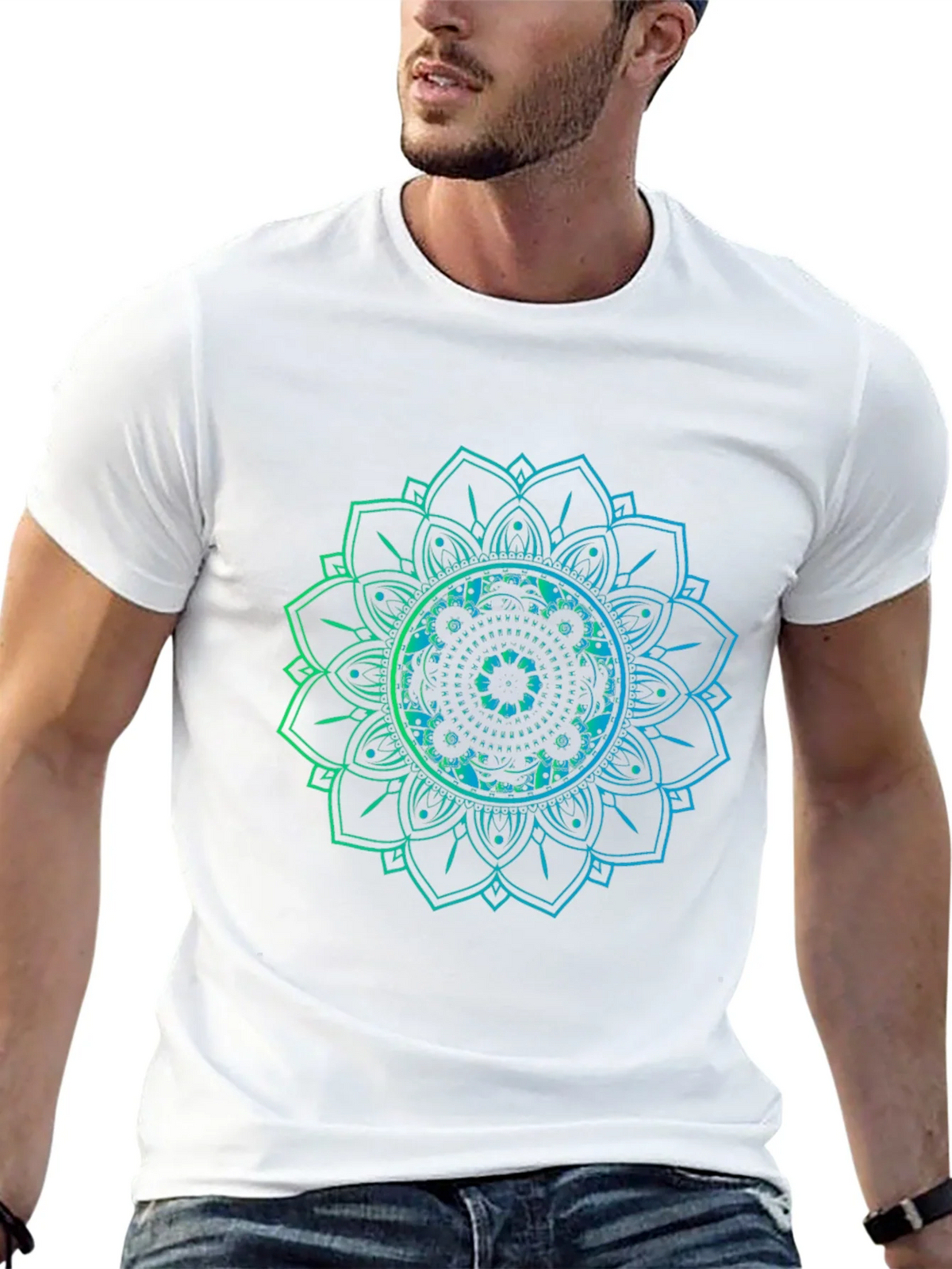Mandala Graphic Print Black T-Shirt product image 4