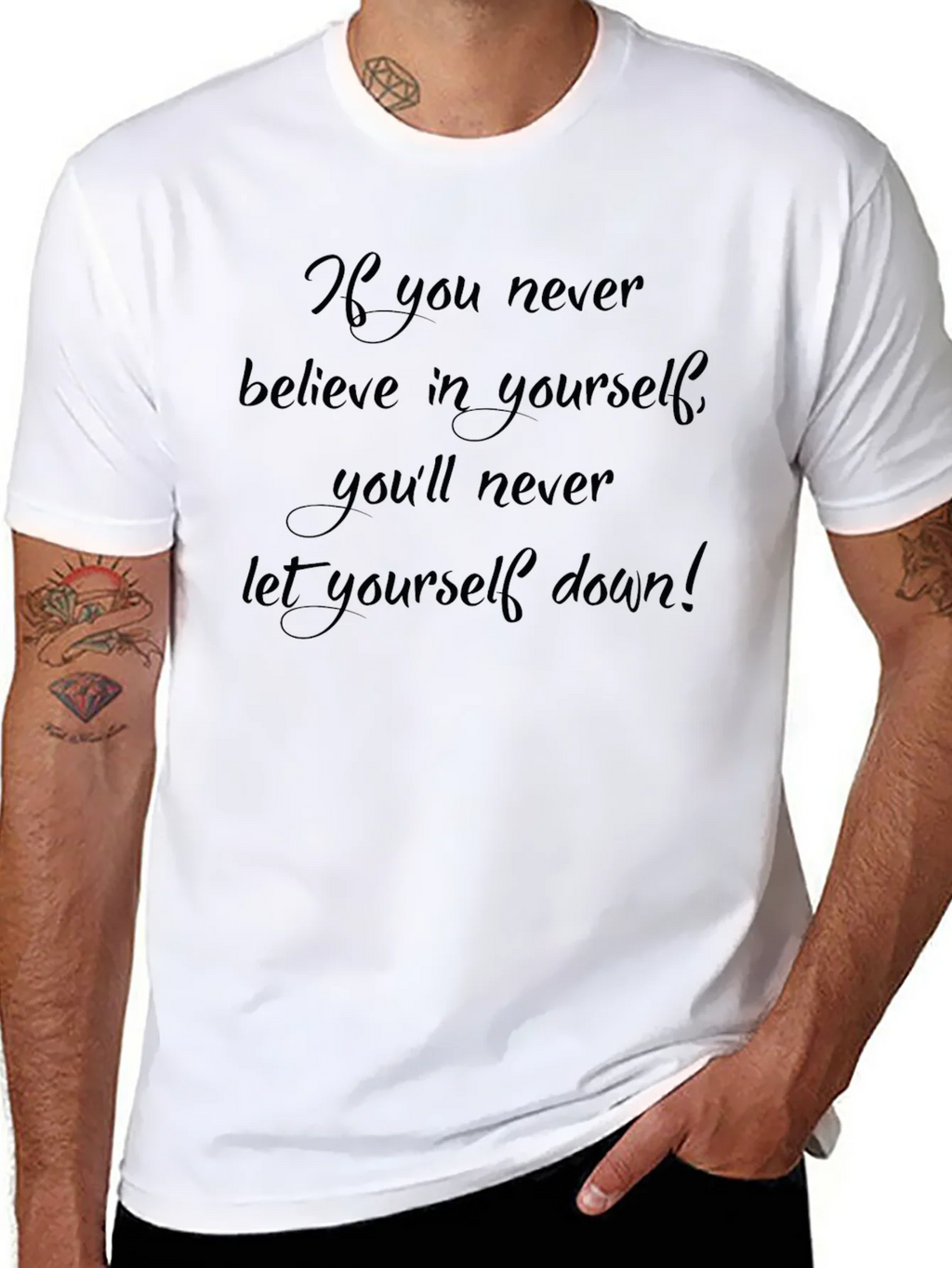 Motivational Black T-Shirt: Believe in Yourself product image 10
