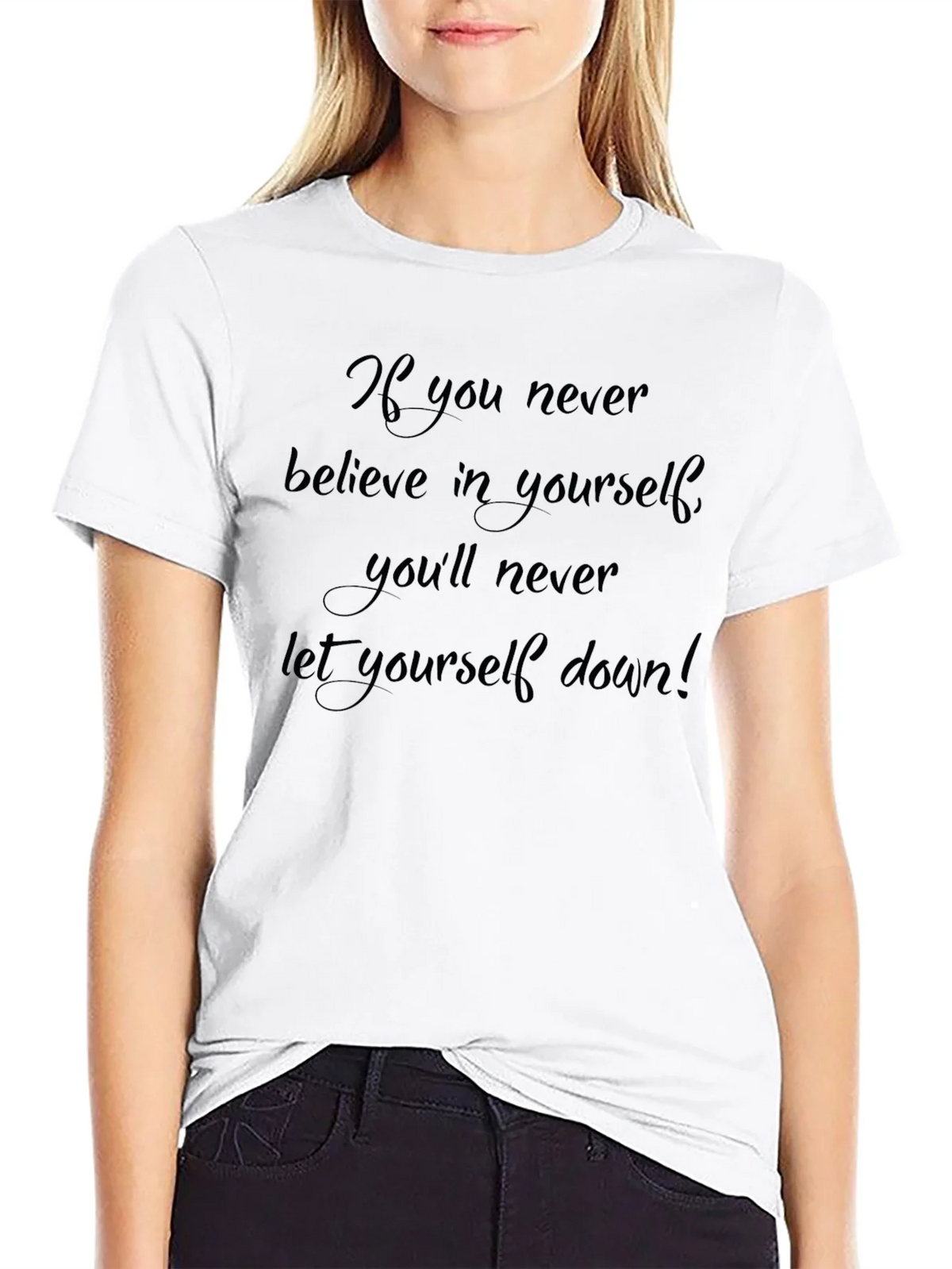 Motivational Black T-Shirt: Believe in Yourself product image 11