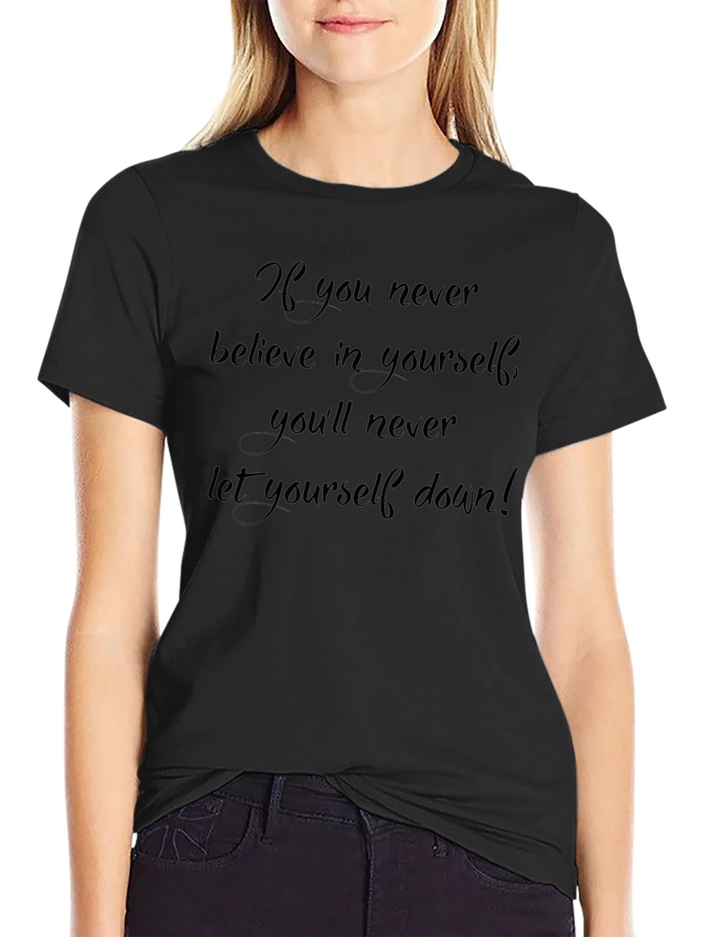 Motivational Black T-Shirt: Believe in Yourself product image 5