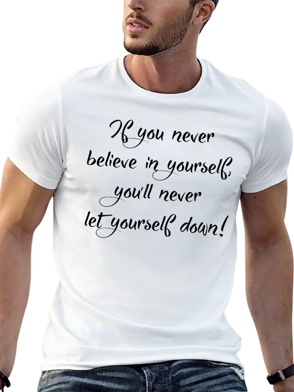 Motivational Black T-Shirt: Believe in Yourself product image 4