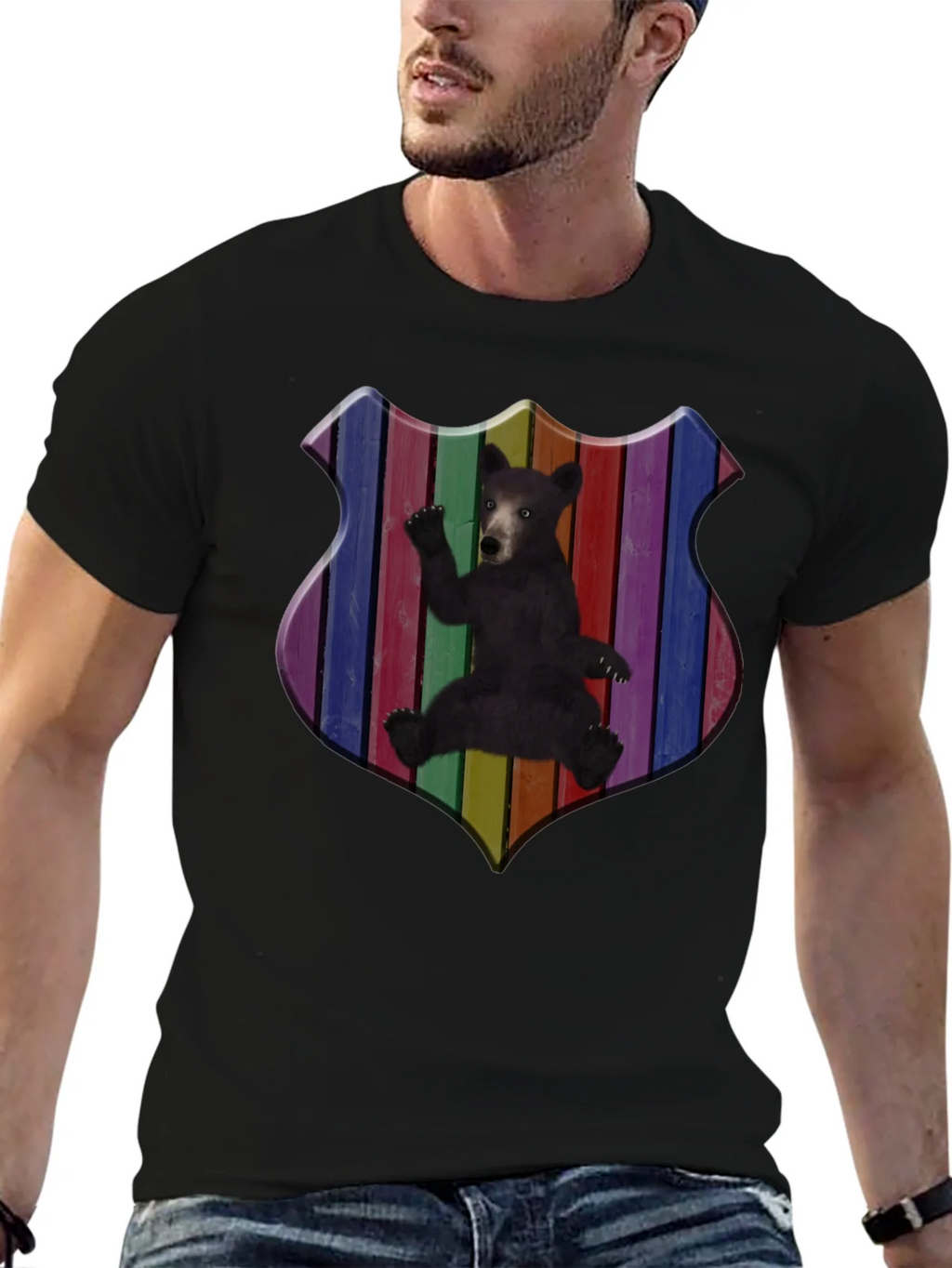 Rainbow Bear Shield Graphic T-Shirt product image 9