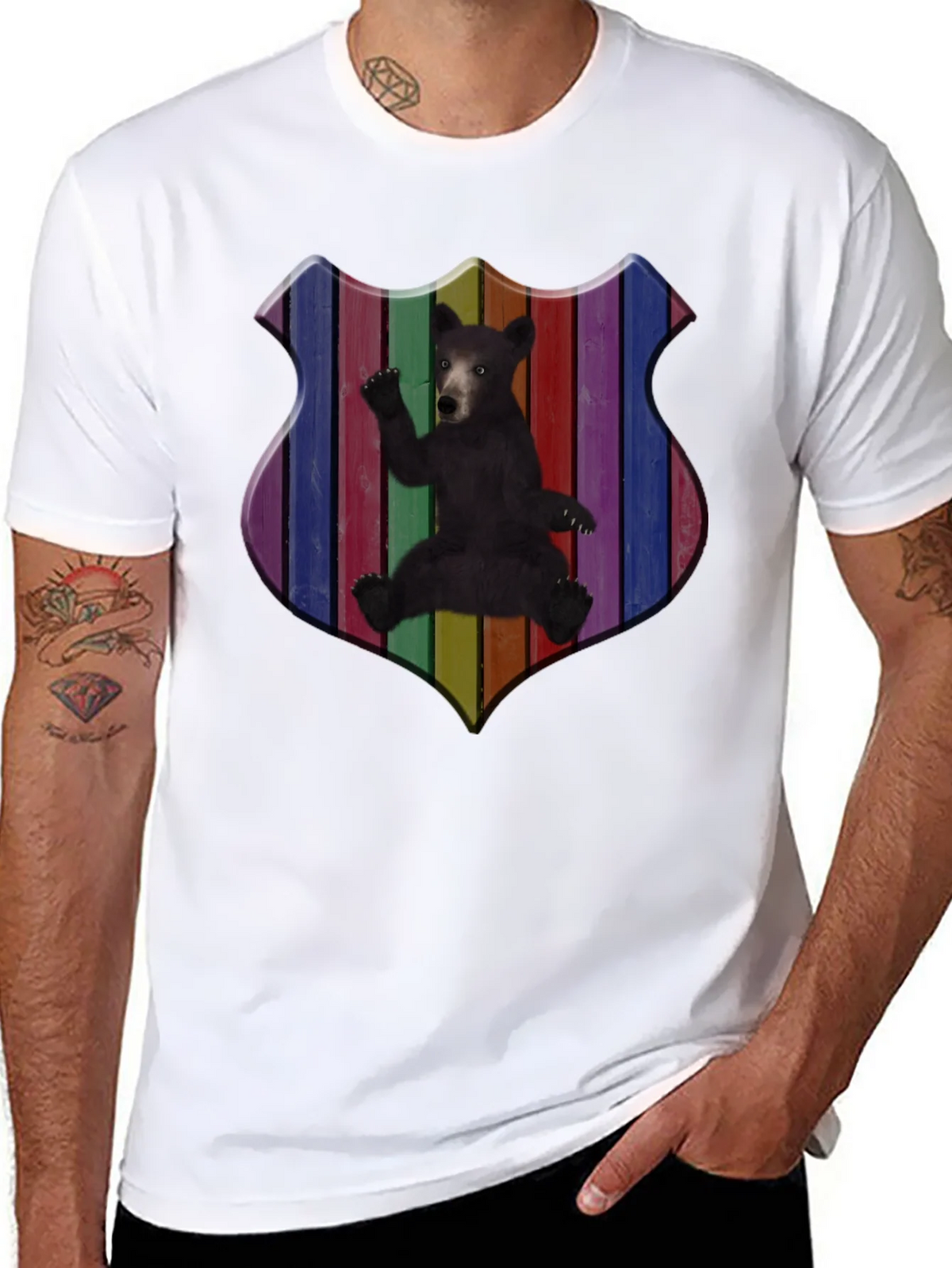 Rainbow Bear Shield Graphic T-Shirt product image 10