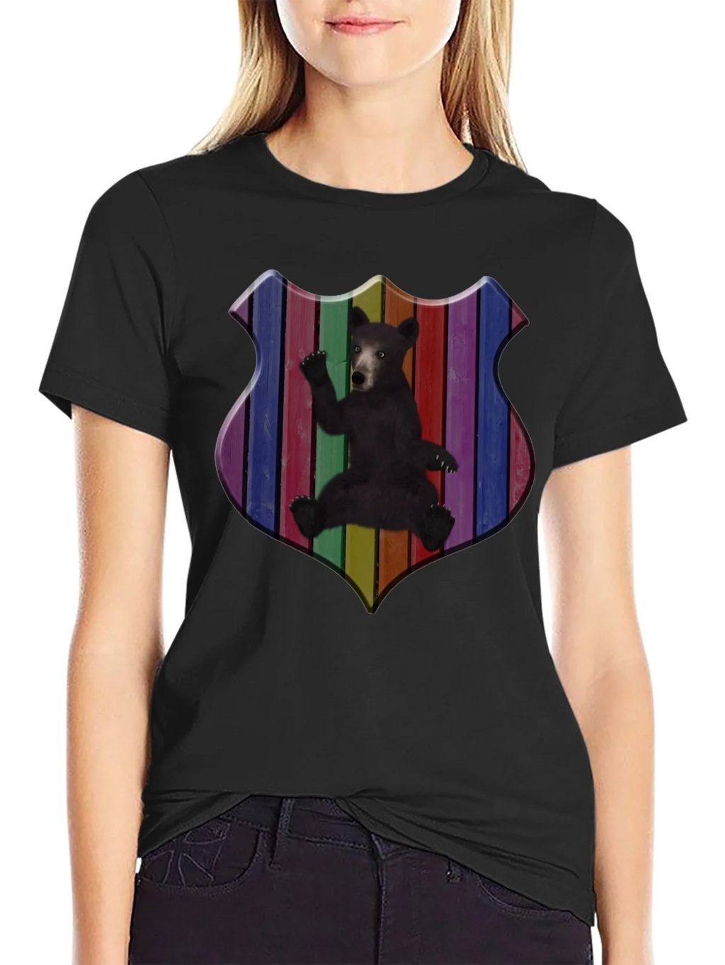 Rainbow Bear Shield Graphic T-Shirt product image 5