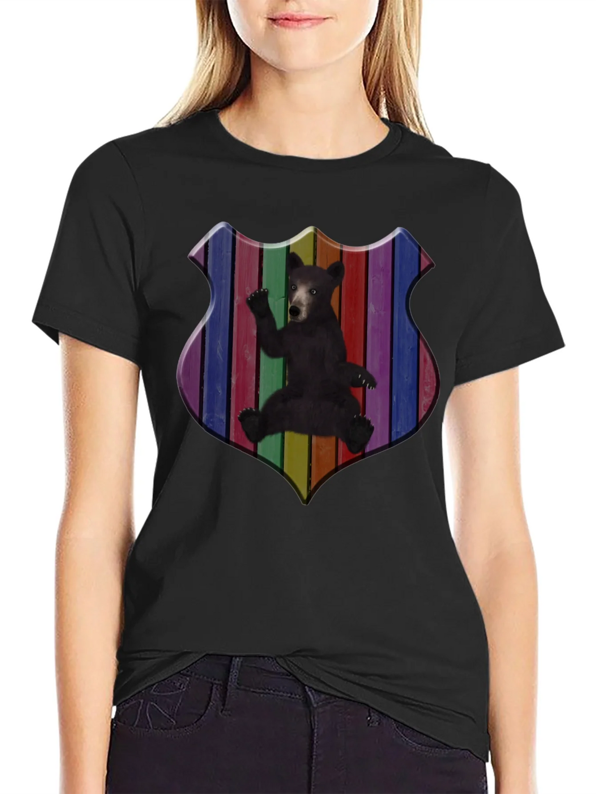 Rainbow Bear Shield Graphic T-Shirt product image 5