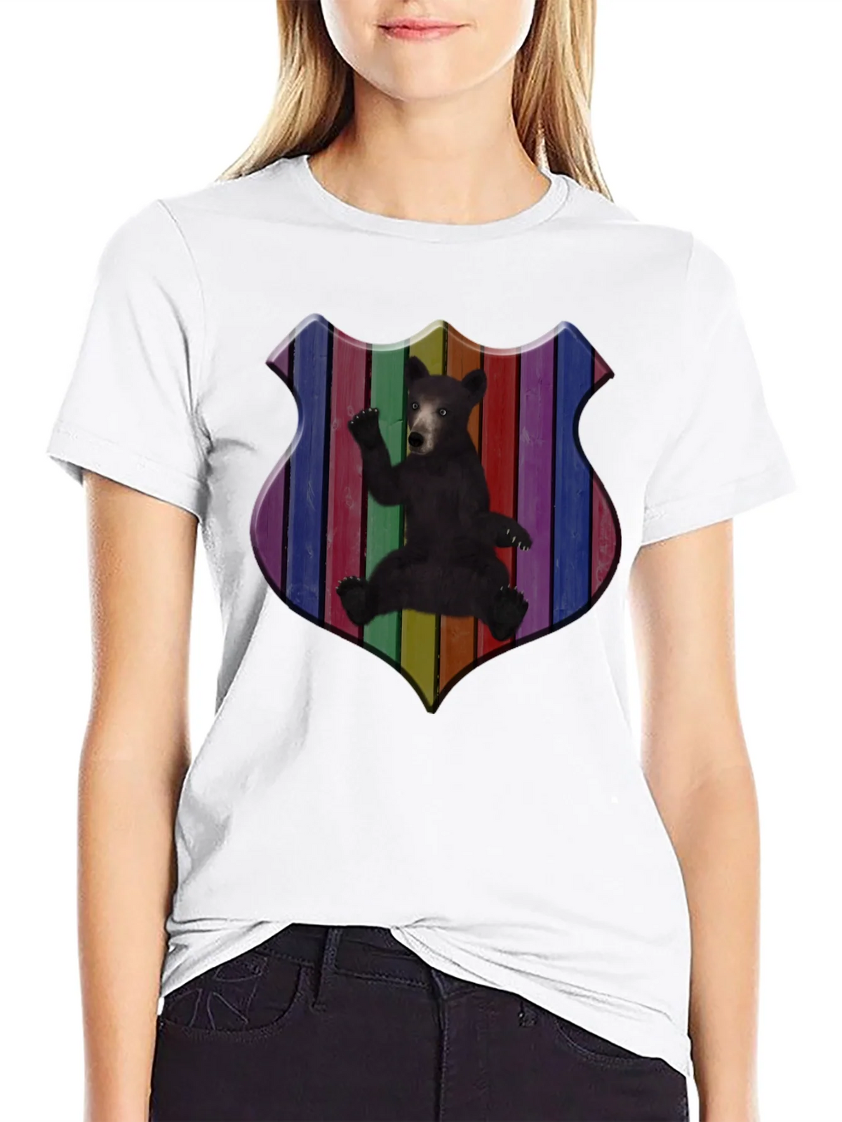 Rainbow Bear Shield Graphic T-Shirt product image 11
