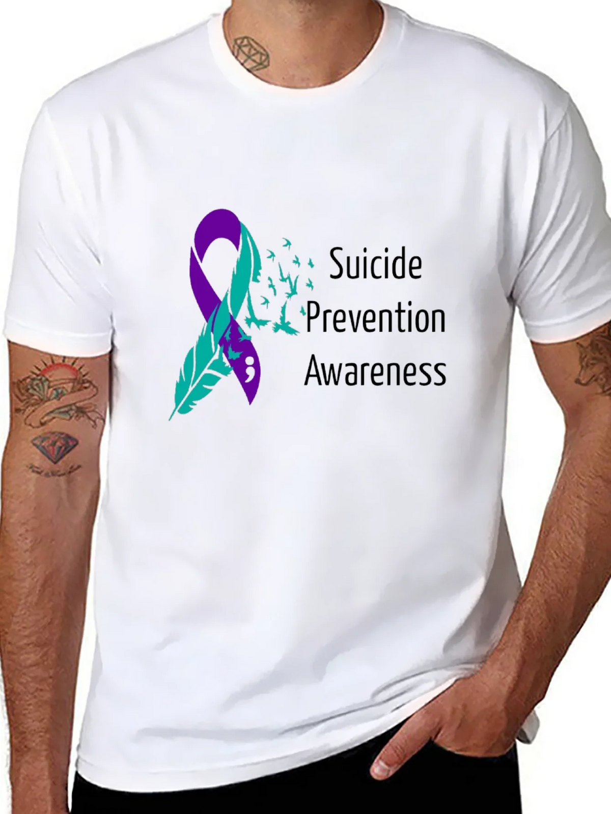 Suicide Prevention Awareness Ribbon T-Shirt product image 10
