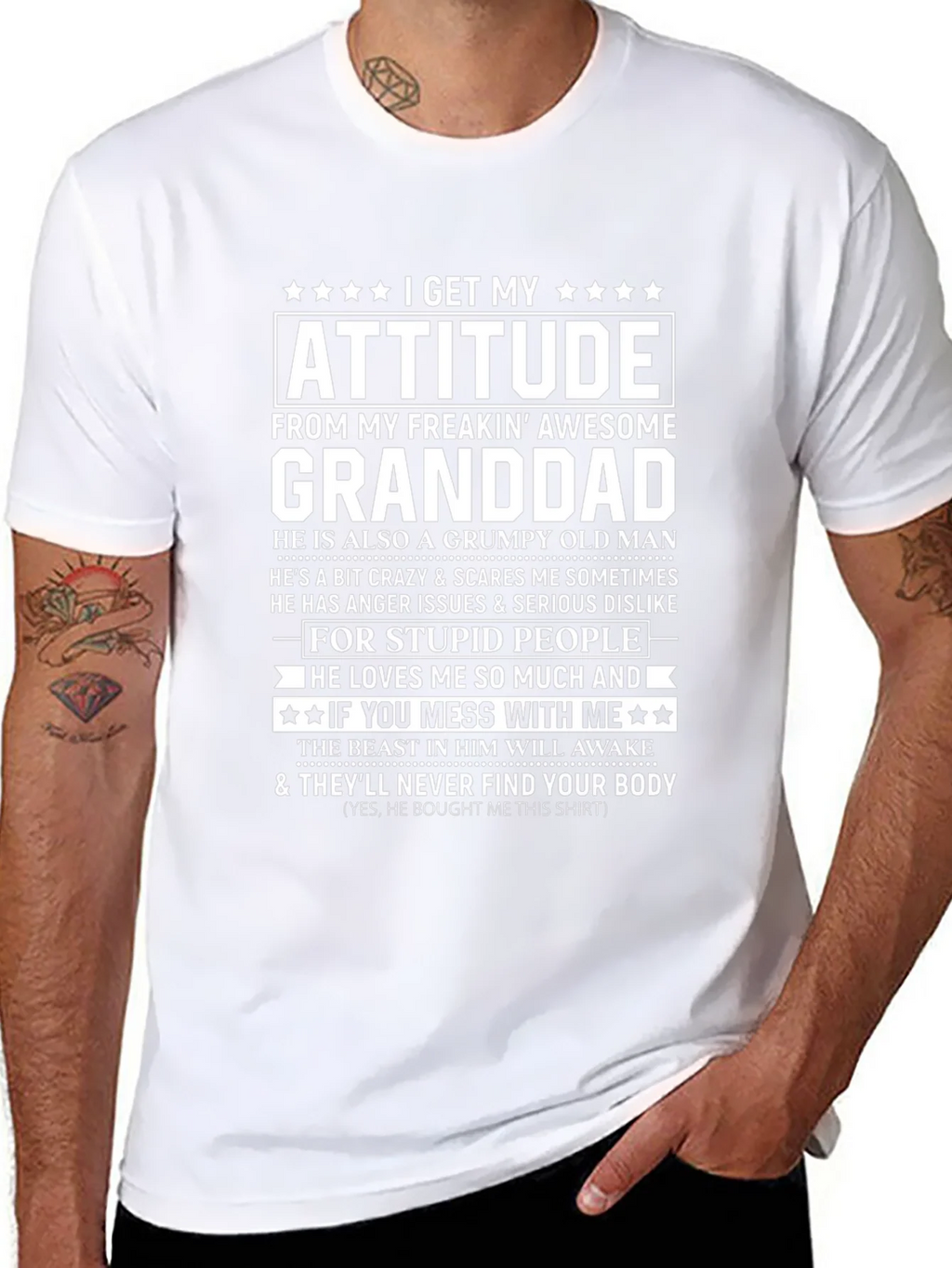 I Get My Attitude From Granddad T-Shirt product image 6