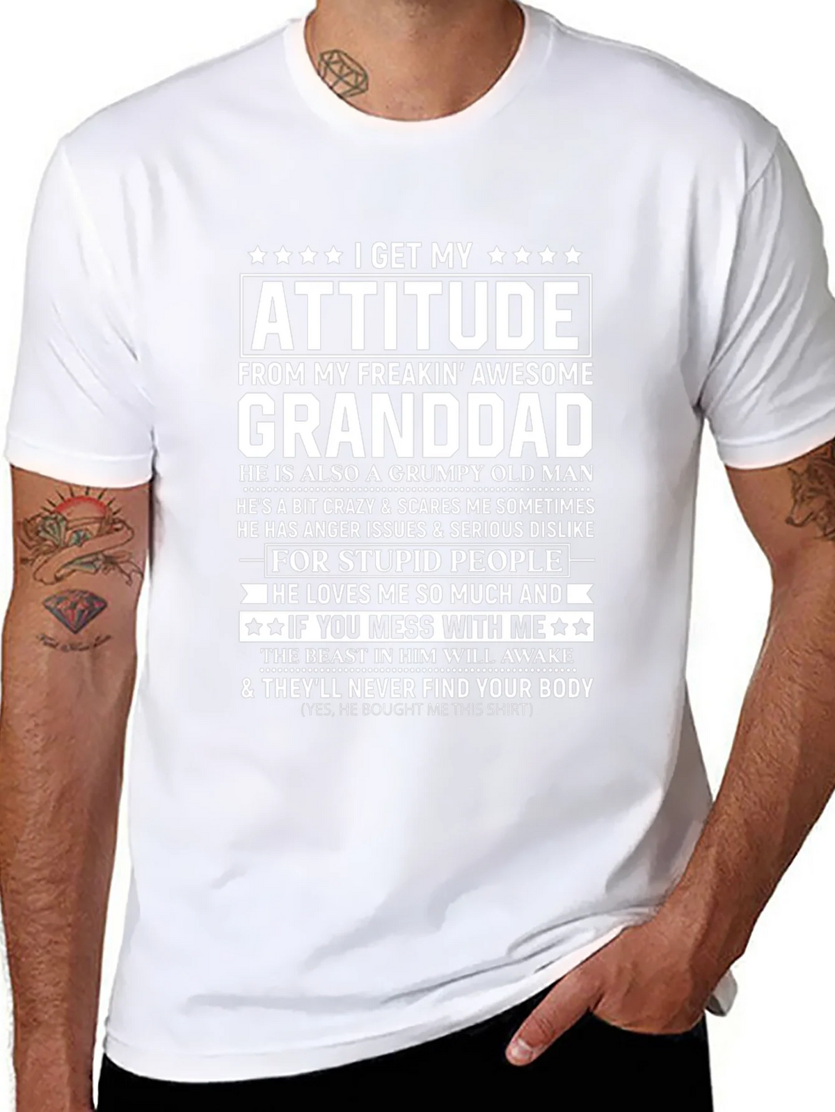I Get My Attitude From Granddad T-Shirt product image 6